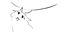  fluffy looking cat with a speech bubble over its head. the speech bubble is cut off at the top. its supposed to look like the cat is saying the text above it